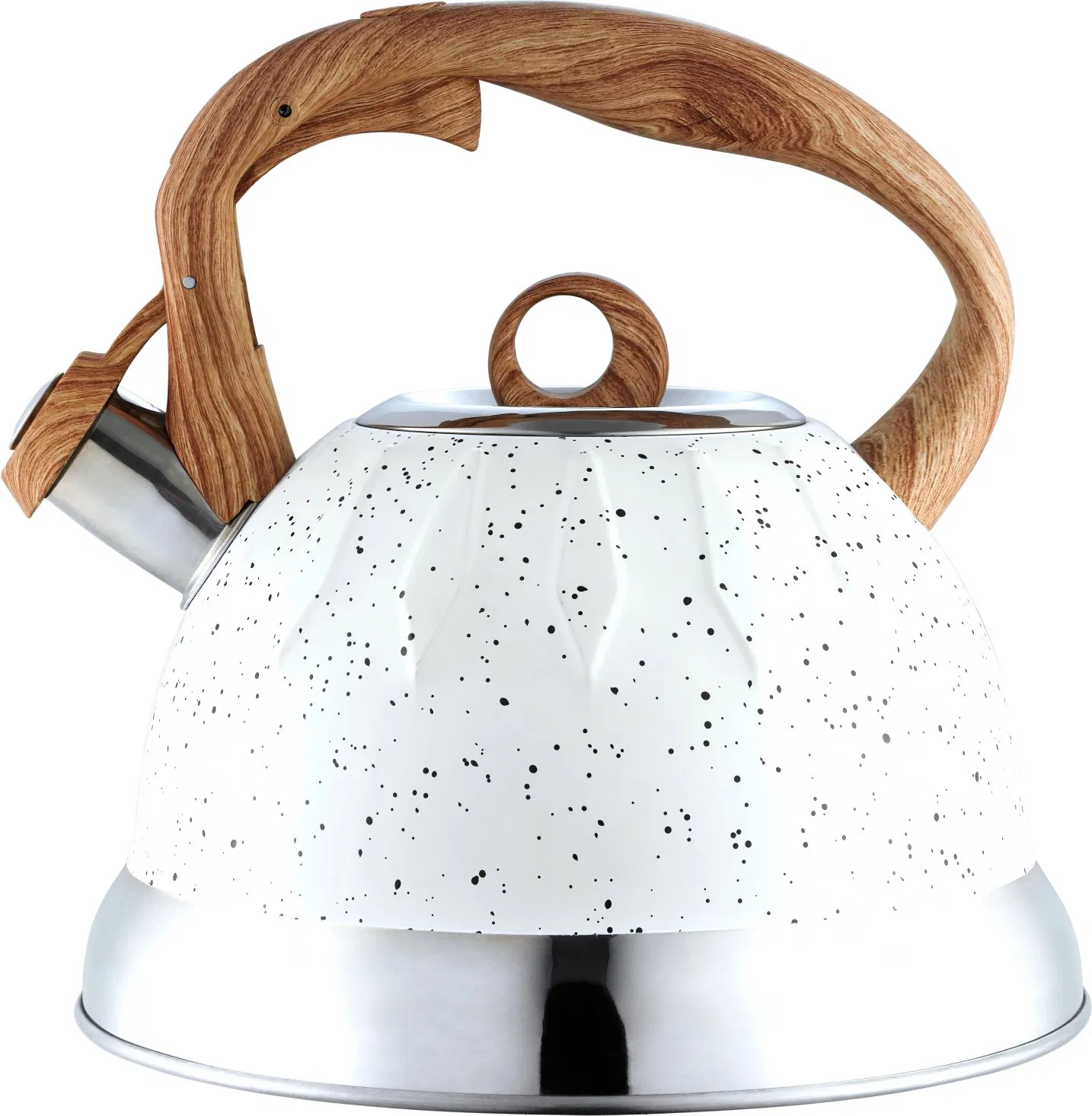 New Design Cookware Whistling Teapot Stainless Steel Water Kettle with Wooden Handle