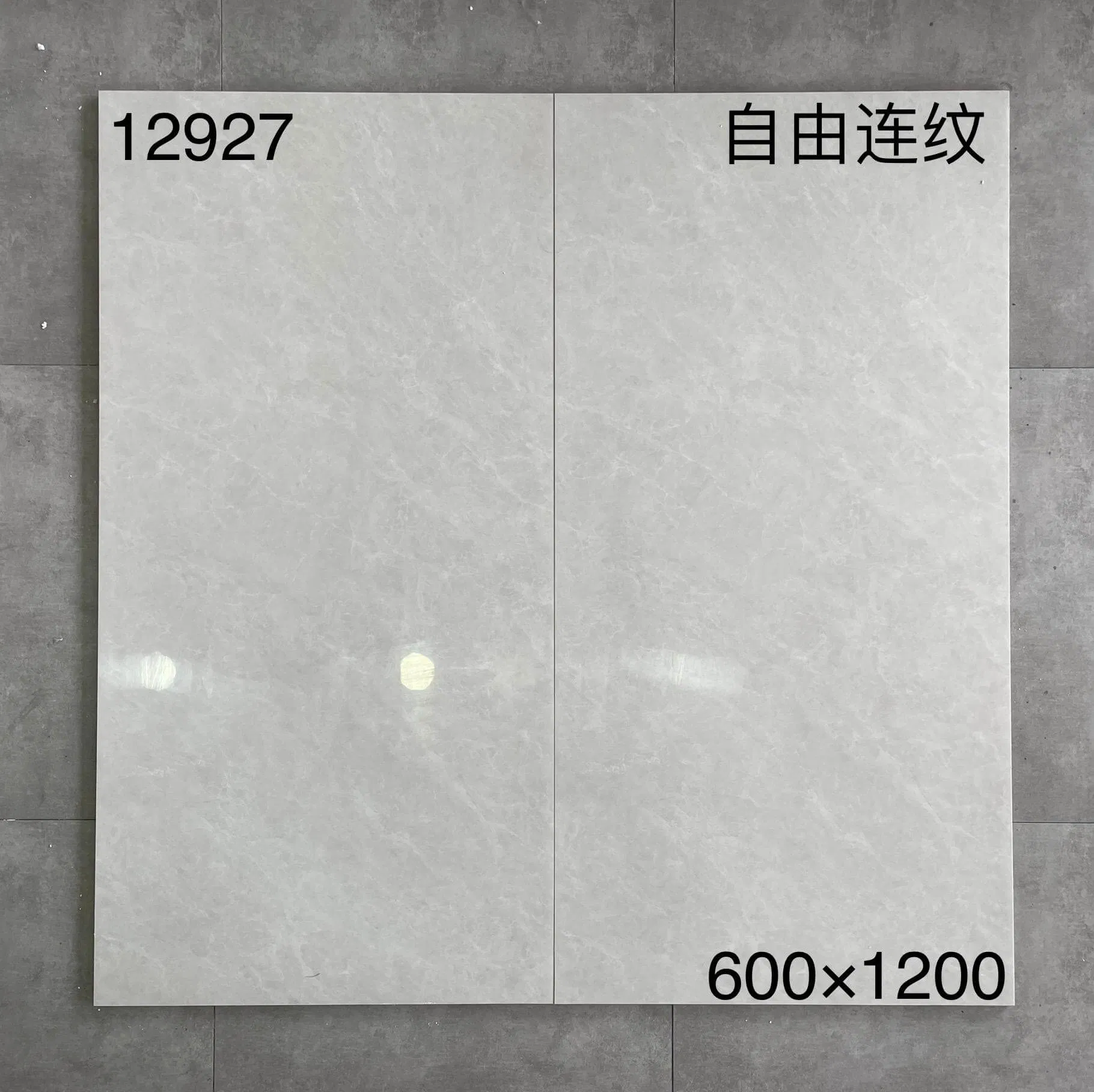 Wholesale Grey Luxury Porcelain Glazed Marble Floor Tiles High Glossy Surface 600X1200mm 10mm Thickness Bathroom Kitchen Living
