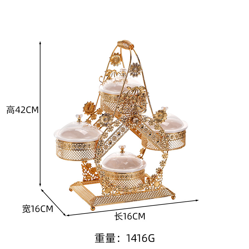Stove Golden Nordic Fruit Storage for Home Living Room Tray