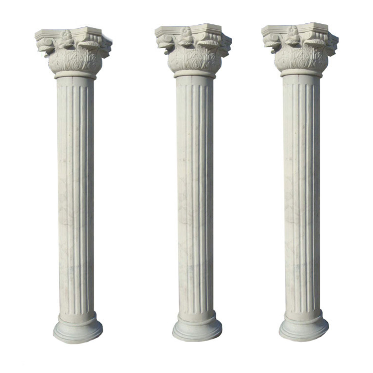 Custom Outdoor Decoration Pillar Interior Roman Granite Marble Column Carved Stone Pillar