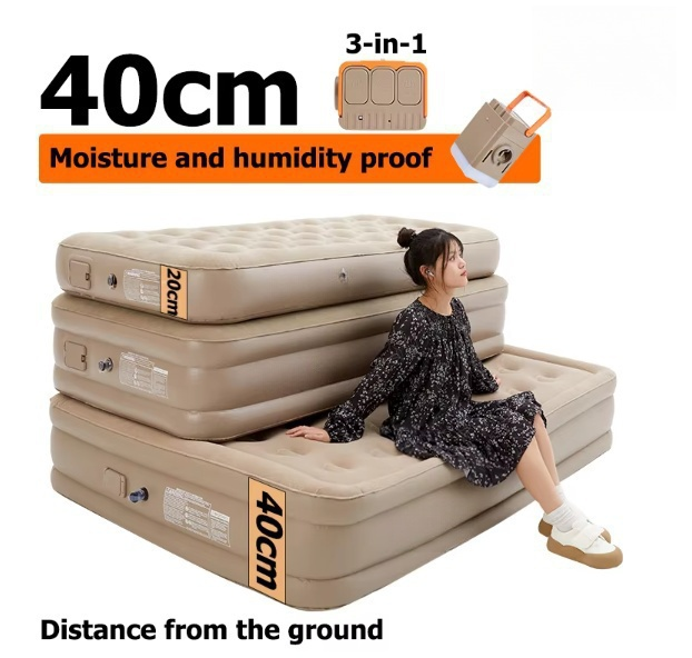 Матрас надувной автоматический со встроенным насосом портативный