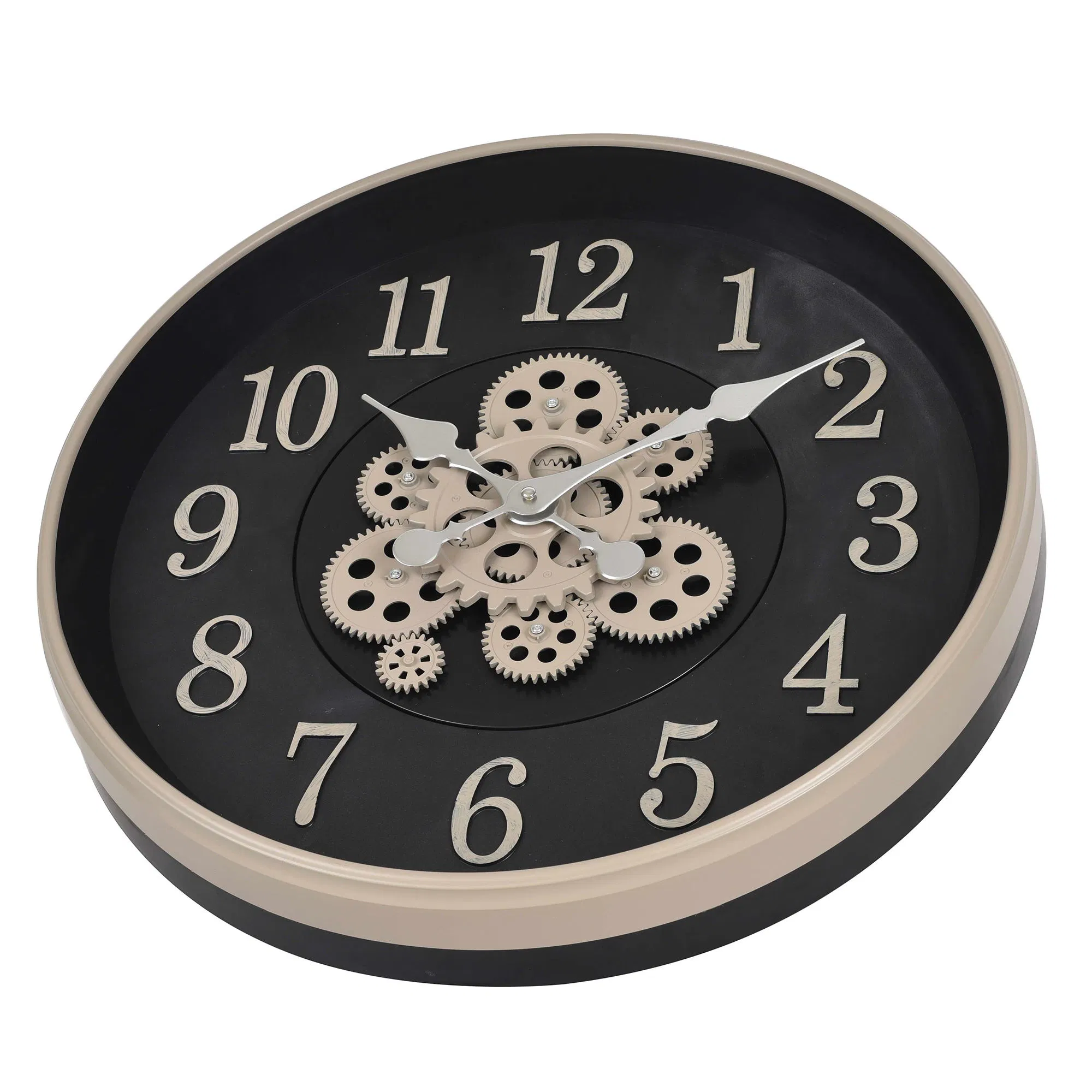 Vintage Gear Wall Clock Easy to Read Digital Design Luxury Customized Large Size Plastic Wall Decor