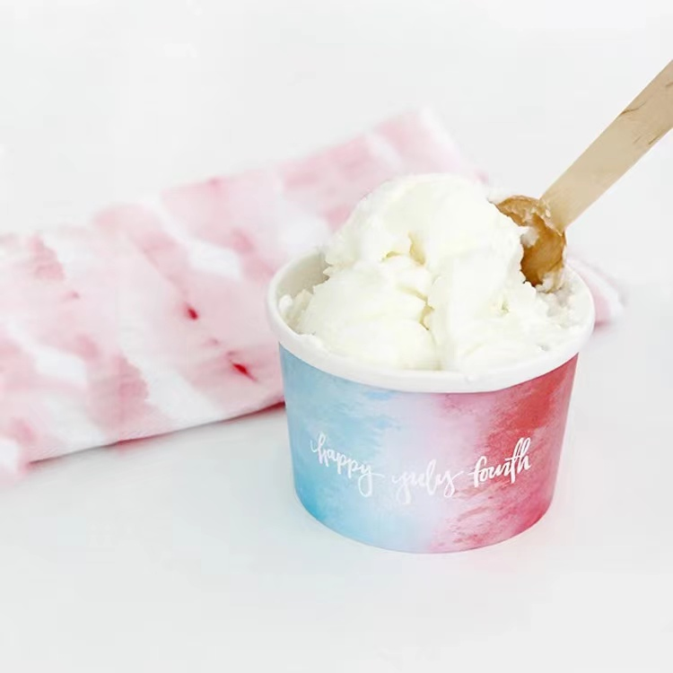 Eco Friendly Biodegrada PE Coating Paper Yogurt Paper Ice Cream Cup Bowl