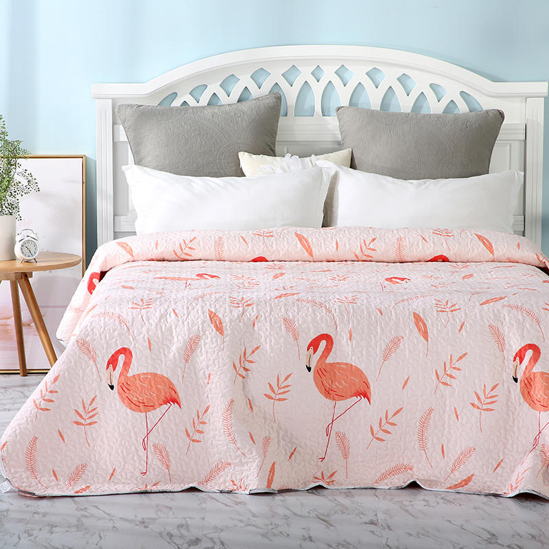 Custom Soft Warm Embroidery Quilted Cheap Bedspread Summer Blanket