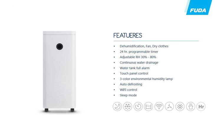 OEM High Class Portable Wireless 20L/Day Household Dehumidifier with Voice Control