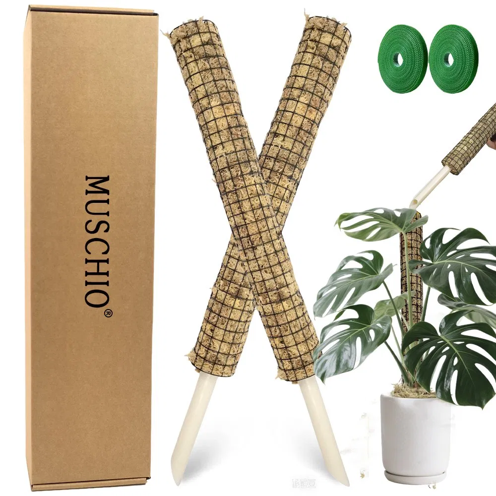 Breathable Moisturizing Sphagnum Moss Pole for Tropical Climbing Plants Aerial Root Development & Fiddle-Leaf Fig