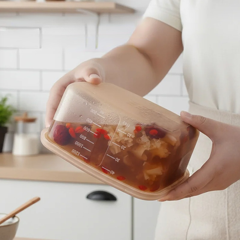 Food Grade Silicone Refrigerator Storage Box, Fresh-Keeping Bag, Fruit and Vegetable Storage Box, Frozen Packaging Fresh-Keeping Box, Lunch Box