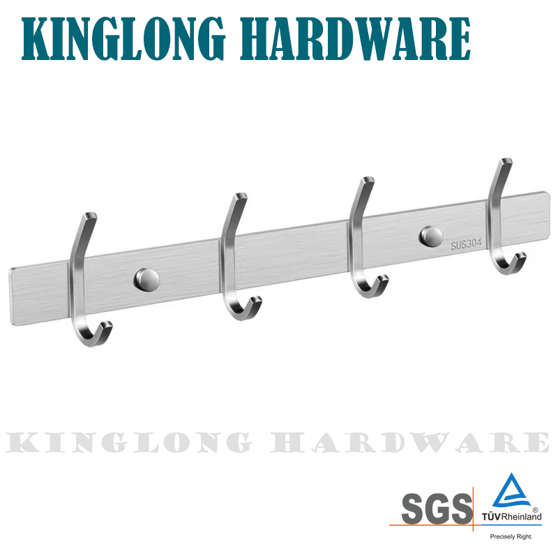 Stainless Steel Bathroom Hardware Shower Room Kitchen Wall Hanging Over Door Clothes Towel Rack Hooks