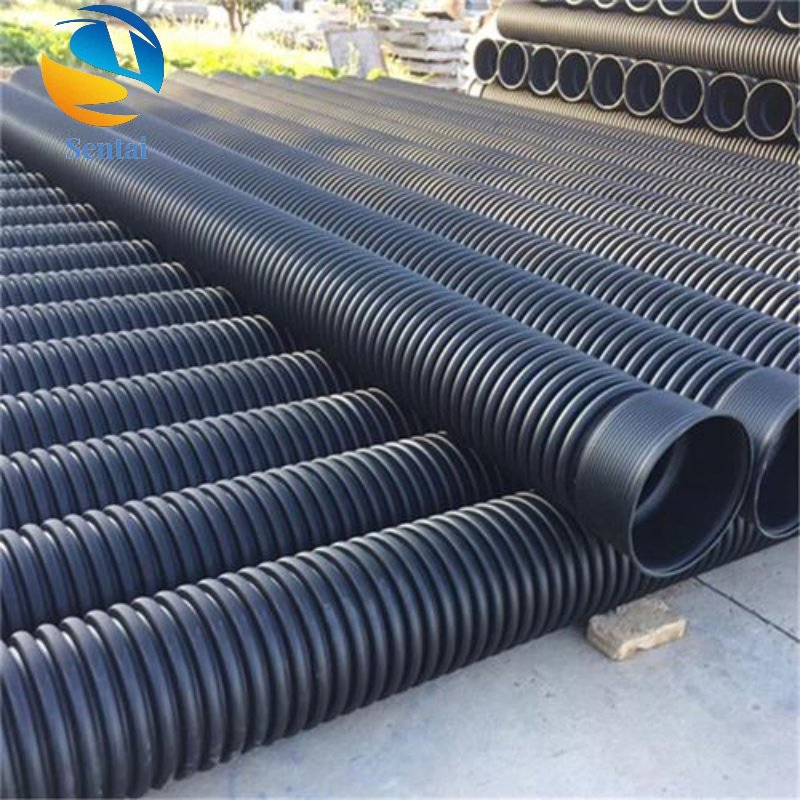HDPE Double Wall Corrugated Pipe DN200DN300 Municipal Sewer Drainage and Sewage Pipe Polyethylene Corrugated Pipe