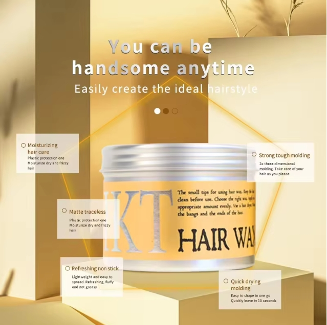 Factory Supply 130g Organic Hair Wax Pomade for Men Custom Styling Strong Hold Hypoallergenic Texturizing Effect for Curly Hair