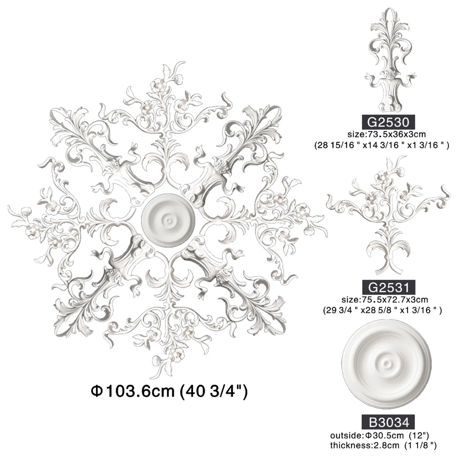 Auuan Factory Ceiling Medallion Flower Design for Interior Decorations