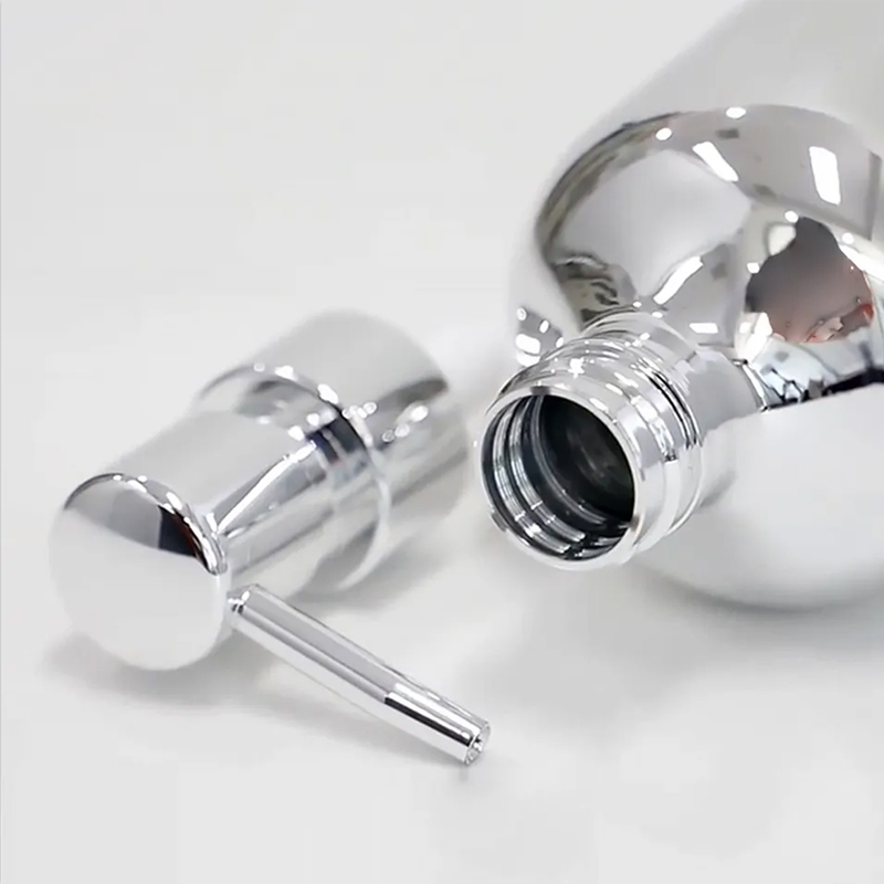 500ml Luxurious Cosmetic Pet Plastic Shampoo Lotion Packaging Bottle with Silver Plated