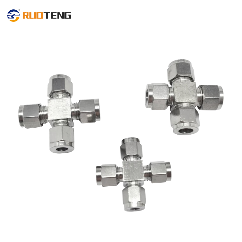 [Ruoteng] Stainless Steel O. D 10 mm Hard Tube Four Way X Type Domestic Stainless Steel Pipe Fittings Stainless Steel Push Fit Fittings