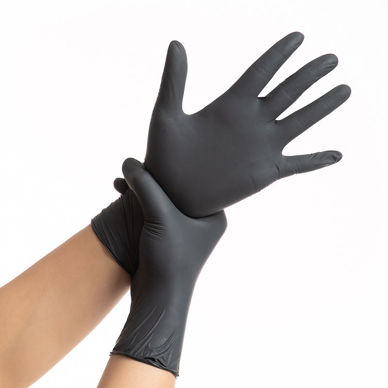 Aic Black Wholesale Disposable Latex Vinyl Safety Examination Protective PVC Rubber Nitrile Glove for Hospital/Household/Beauty/Food