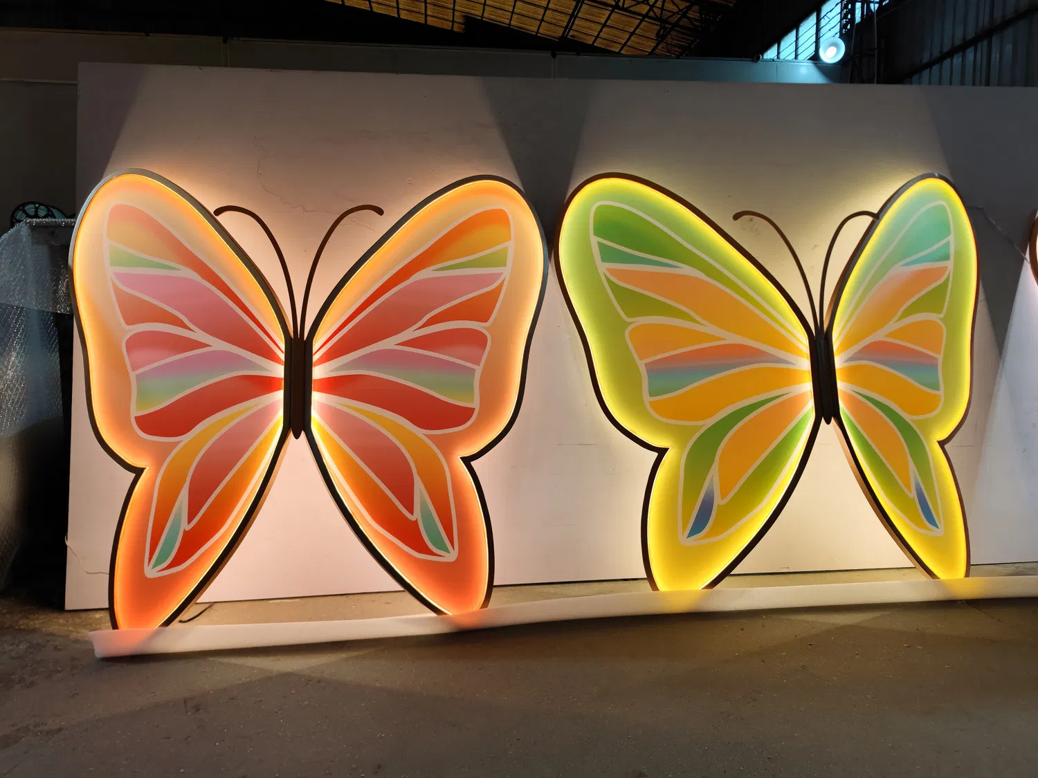 LED Metallica Butterfly Decoration Sign Stainless Steel LED Custom Neon Sign