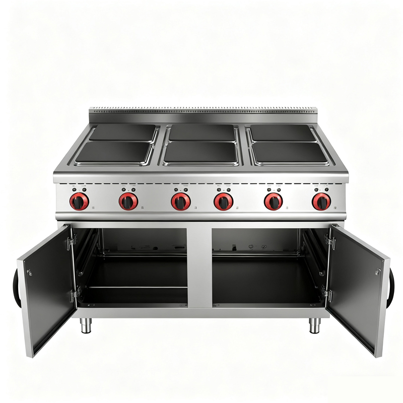 Um-Uu-6b Stainless Steel Kitchen Equipment 6 (2/4) Burner Electric Induction Cooker (Square) & Cabinet Commercial 6 (2/4) Burner Electric Stove