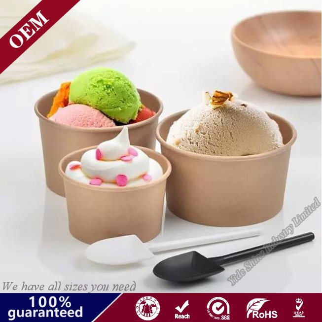 Ice Cream Yogurt Cups Rice Bowl with Plastic Lid