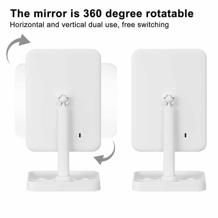 Custom Logo Wholesale Rechargeable Portable Adjustable LED Lighted Mirror Lights Rechargeable Table Makeup Vanity Mirror with LED Light