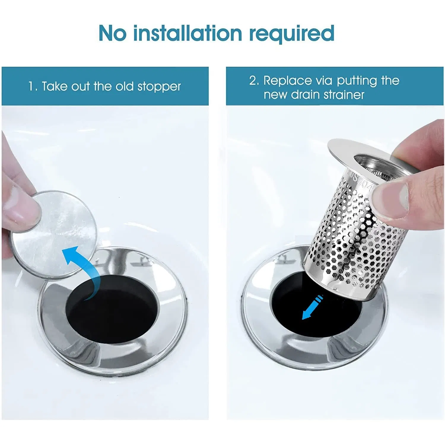 Hair Catcher Shower Strainer Floor Drain Stainless Steel Sink Strainer Bathtub Drainer