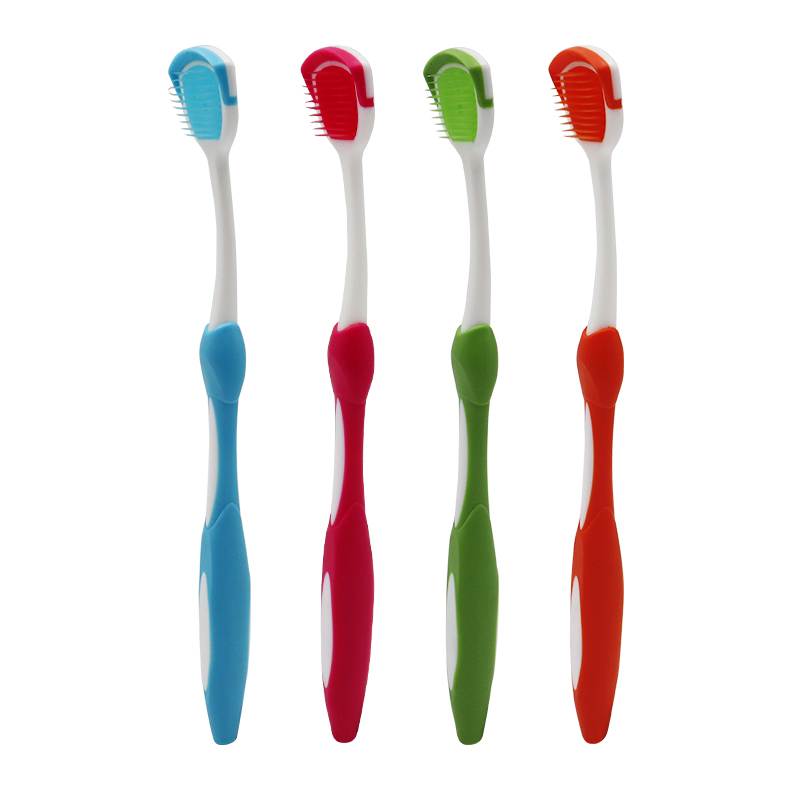 Customize Logo Soft Nano Bristle Tongue Brush Clean Tongue Surface Tongue Scraper