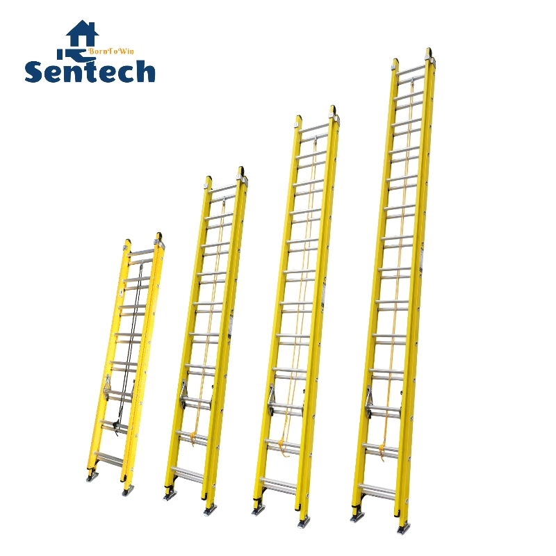 Top Seller ANSI Type II 24f Fiberglass Rope Extension Ladder for Industrial Purpose