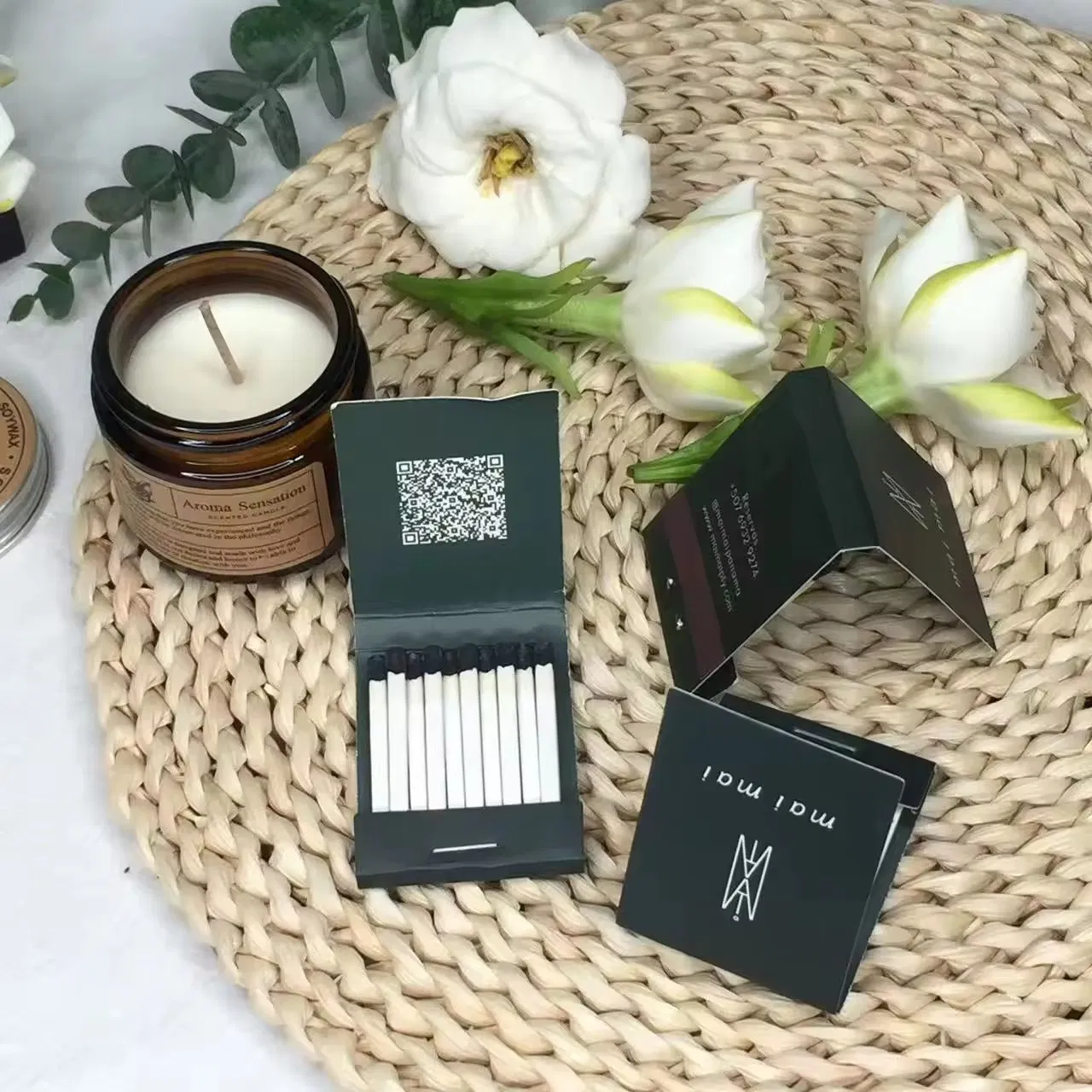 Ins Style of Luxury Lower MOQ Home Decor Matchbook Custom Personalized Decorative Safety Bulk Holder Book Match