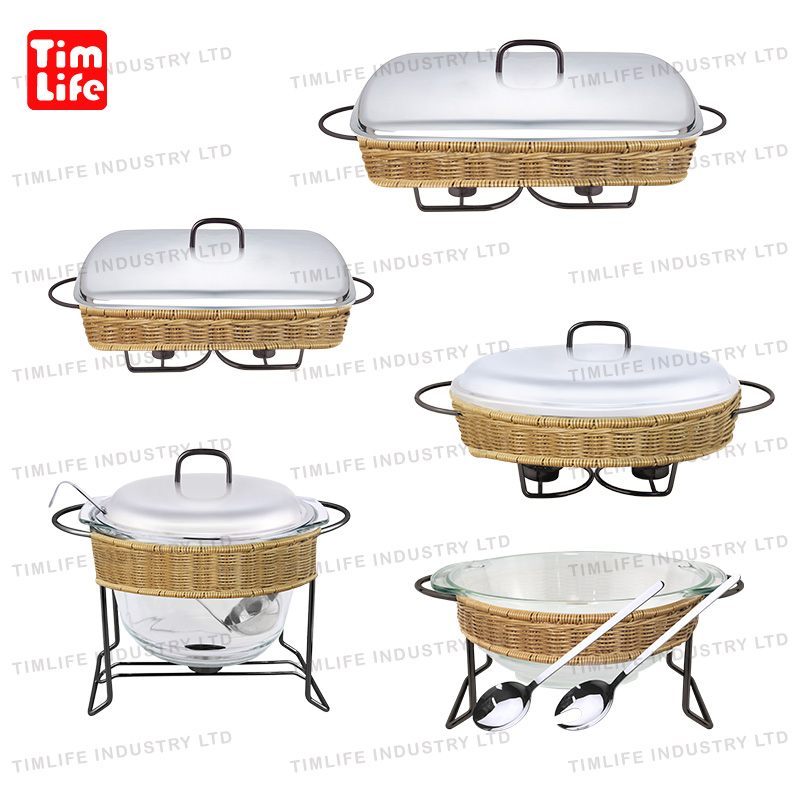 Buffet Chafing Dish Hot Food Warmer Serving Set Plat a Gratin Serving Gold Dish