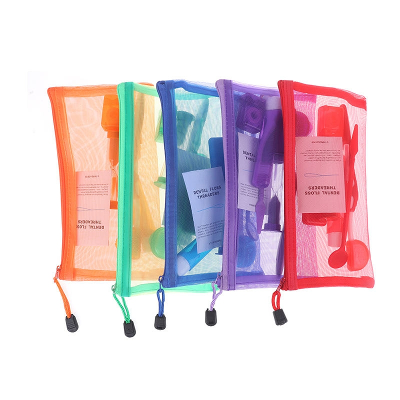 8PCS/Set Orthodontic Oral Care Set Dental Clinic Wax Toothbrush Floss Oral Mirror