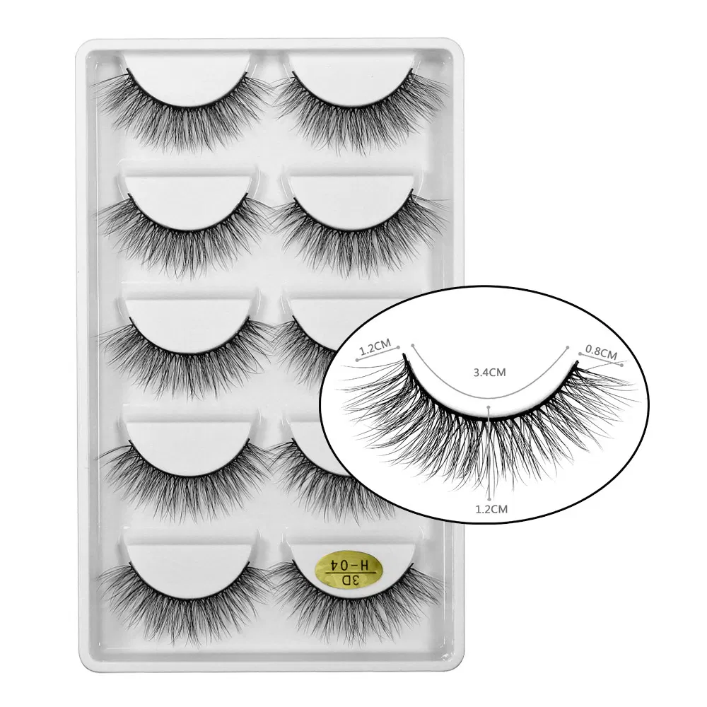 5pairs 3D Eye False Eyelashes Natural Thick Fluffy False Eyelashes Sets