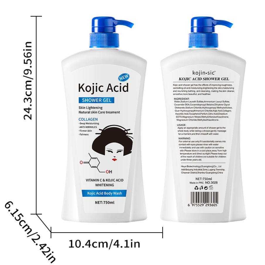 Online Wholesale and Retail 750ml Brightening Body Wash Kojic Acid Lavender Moisturizing Whitening Shower Gel Kojic Acid Brightening Body Wash