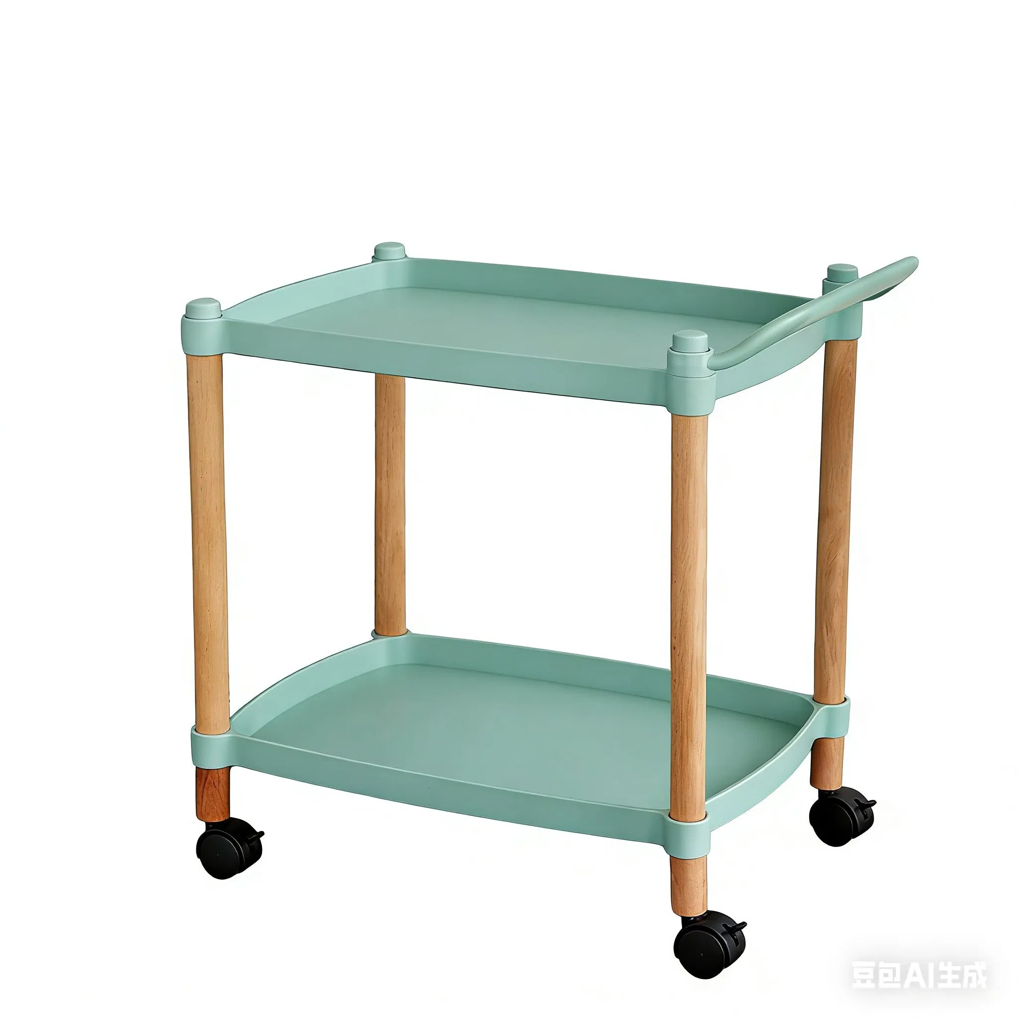 Wood Foldable OEM China Display Shelf Trolley Rolling Utility Cart Multi-Layer Rack