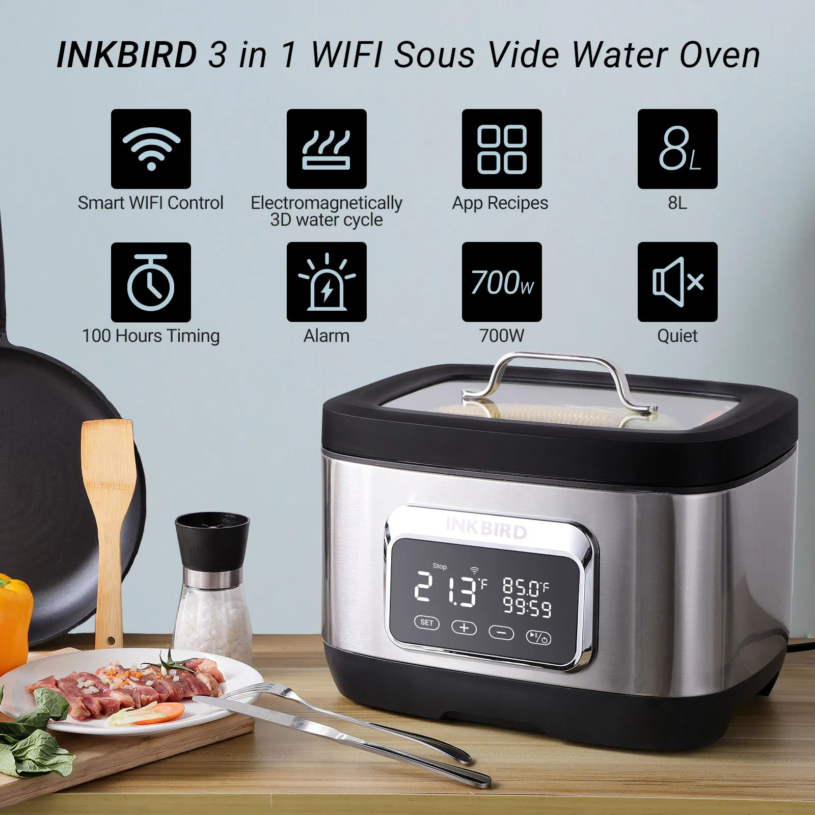 Inkbird Isv-500 All-in-One WiFi Sous Vide Water Oven Cooker