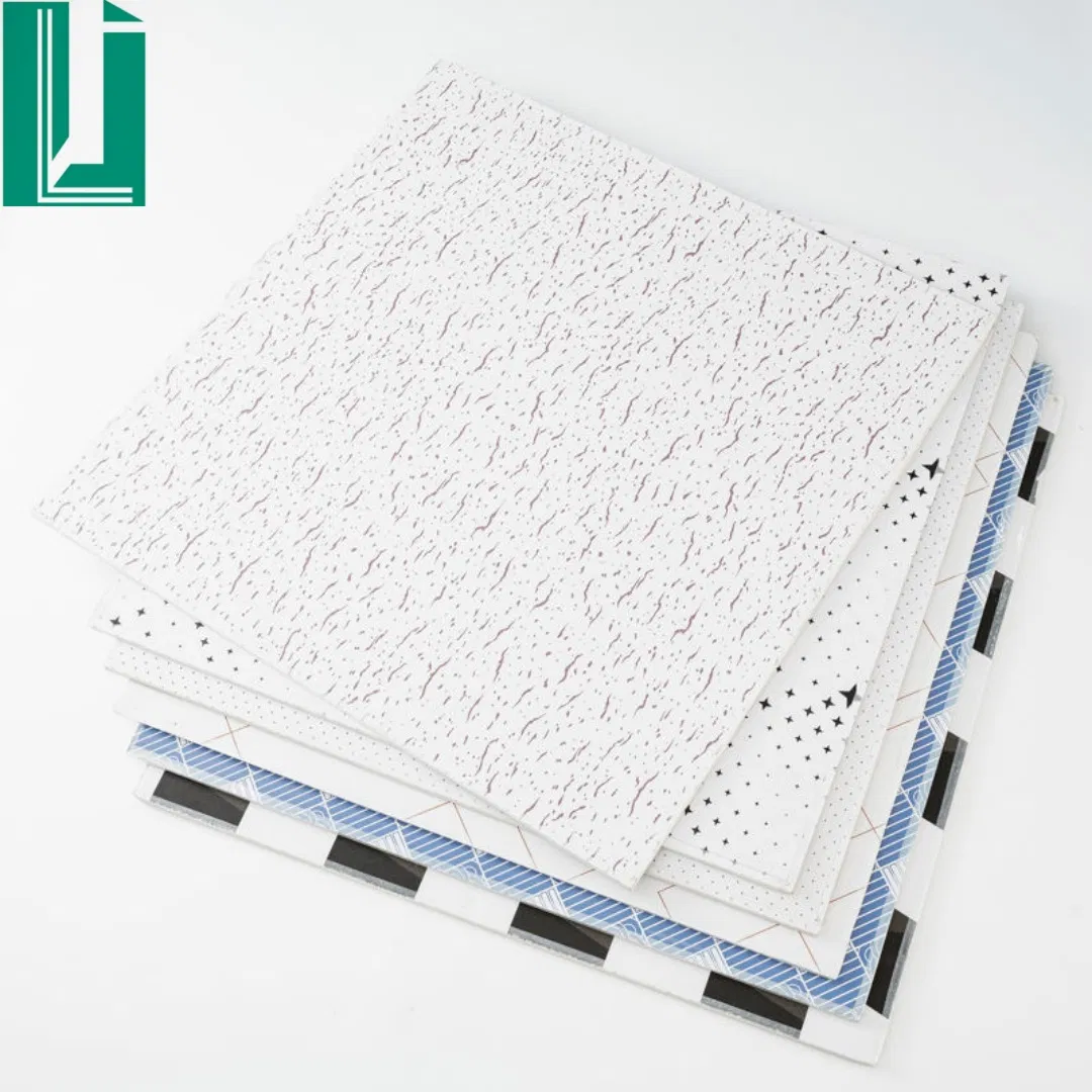 PVC Faced Gypsum Ceiling Tile Laminated 600X600mm 595*595mm