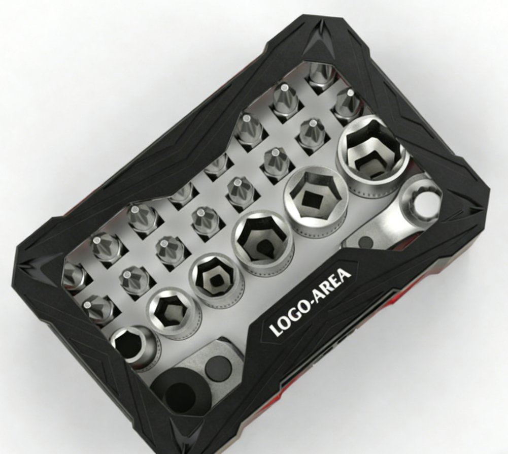 Набор бит для шуруповерта 24 шт с цветными кольцами FST-15