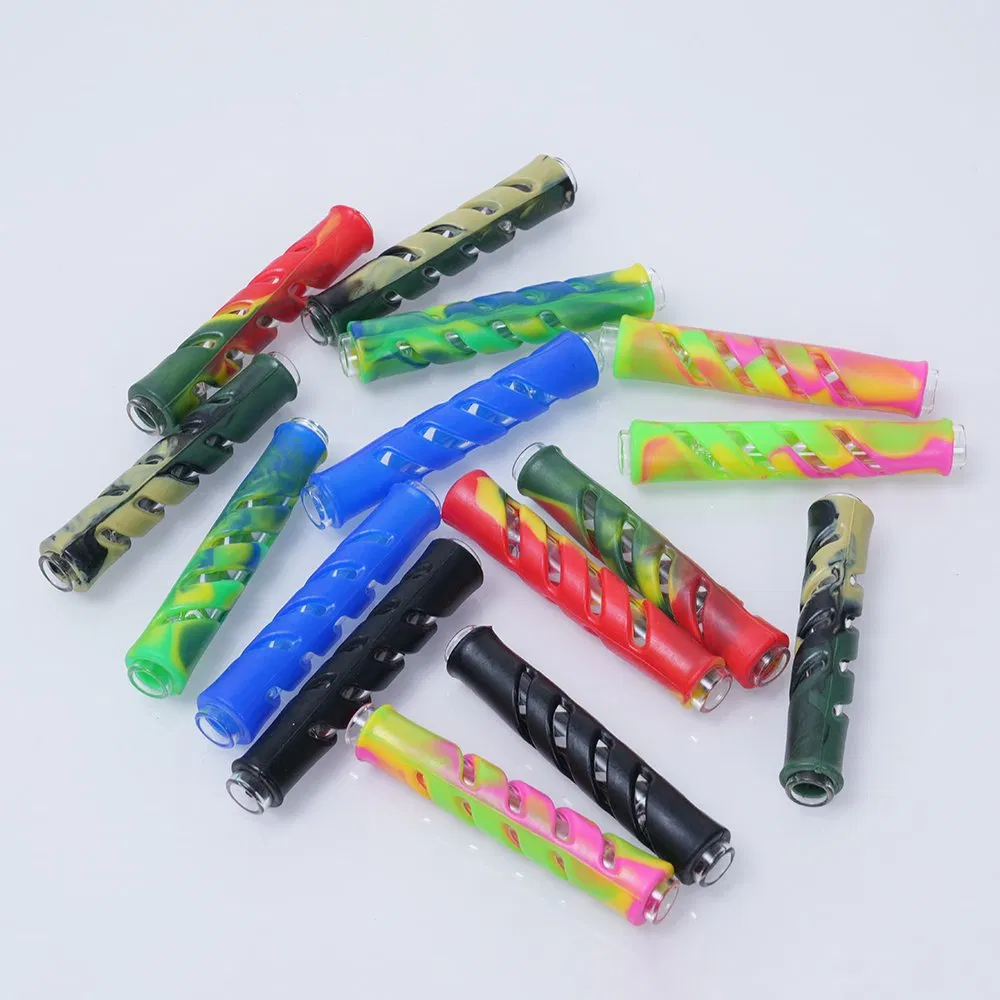 Wholesale Assorted Colors Silicone Glass Hybrid Smoke Hand Pipes