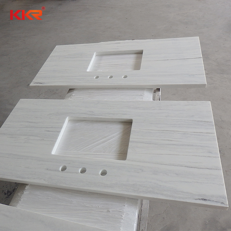 Artificial Stone Custom Solid Surface Bathroom Vanity for Hotel Project