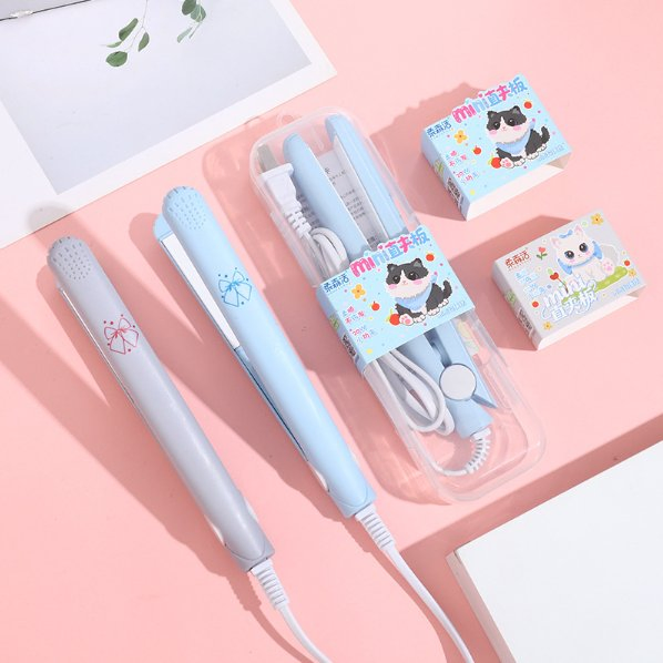 Cartoon Mini Hair Straightener Small Size, Low Power, Bang Volumizing, Gentle on Hair, Perfect for Students and Women, Straightening & Curling Tool