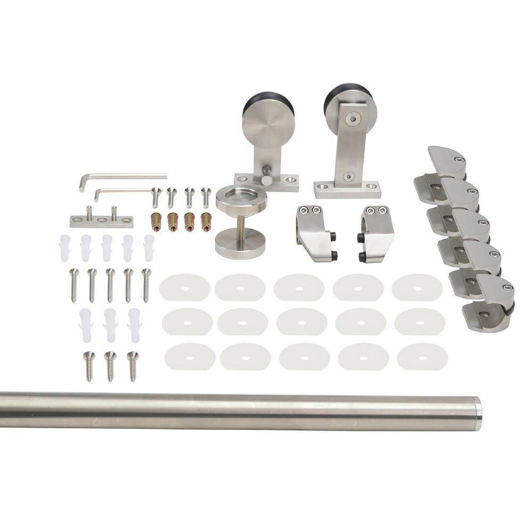 6.6FT Modern Interior Sliding Glass Door Track Hardware Only by Stainless Steel