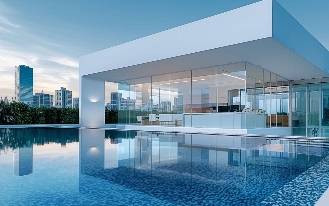 Стеклянная мозаика Blut Chips Blue для бассейна