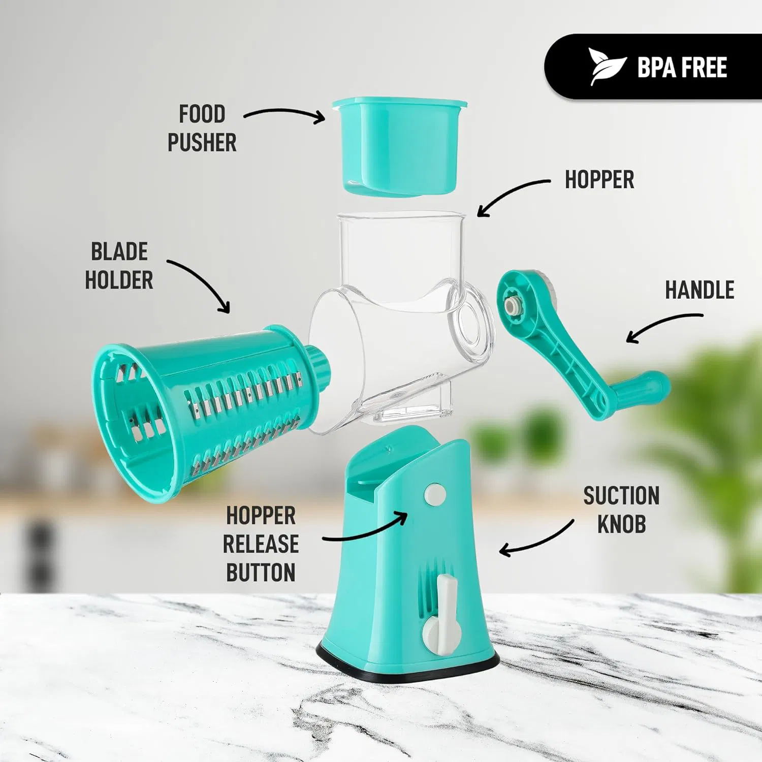 Тёрка для сыра и овощей 3 в 1 с ручным приводом