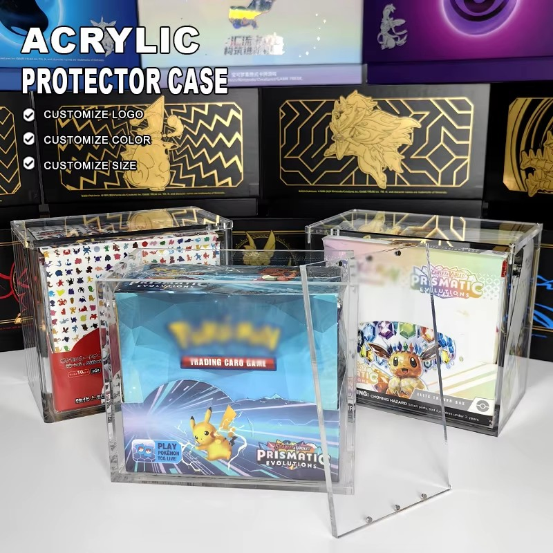 Customized UV Resistant Tcg Acrylic Box Case for Pok Emon Tcg