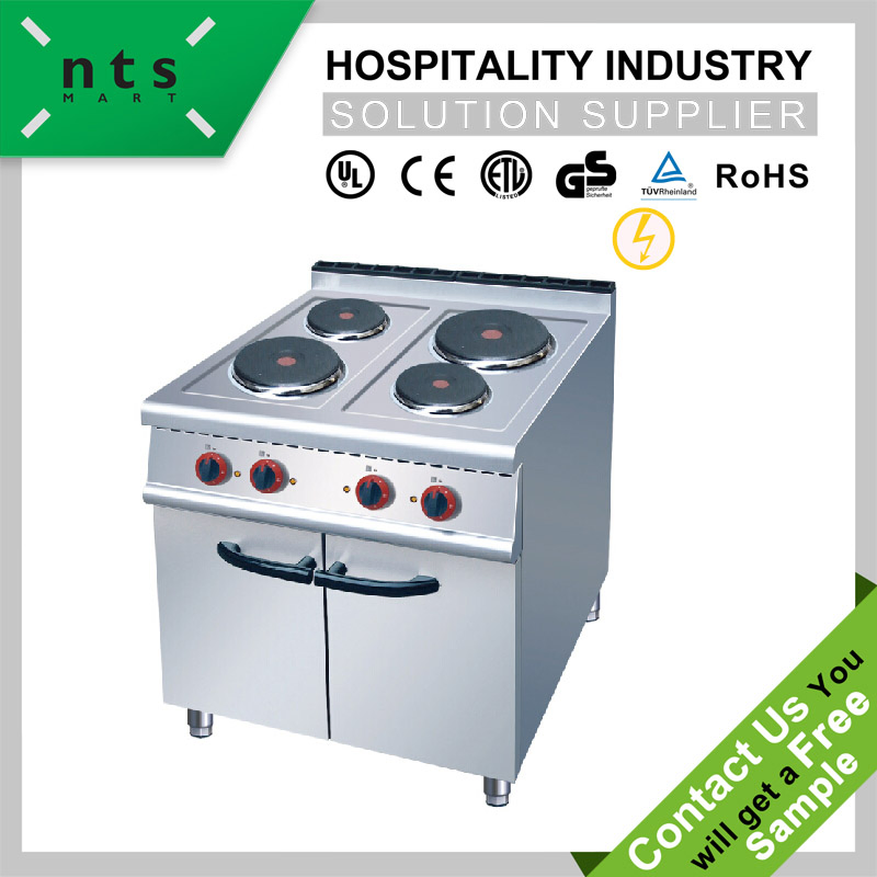 4 Electric Plate Cooker with Cabinet for Hotel and Restaurant