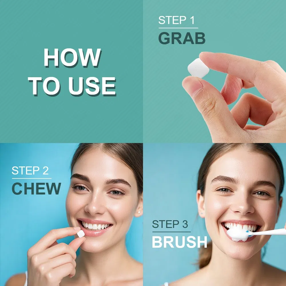 Portable Travel Daily Use Peppermint Toothpaste Tablets