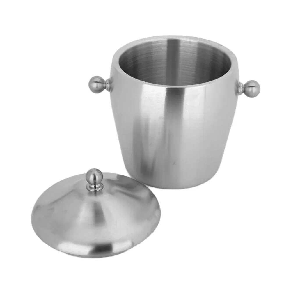High Quality Stainless Steel Double Wall Insulation Ice Bucket Double Ear Drum Shaped Design for Parties for Champagne Bucket