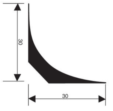 25mm 30mm Black PVC Cove Formers/ Cove Fillet for Vinyl Floor Rolls