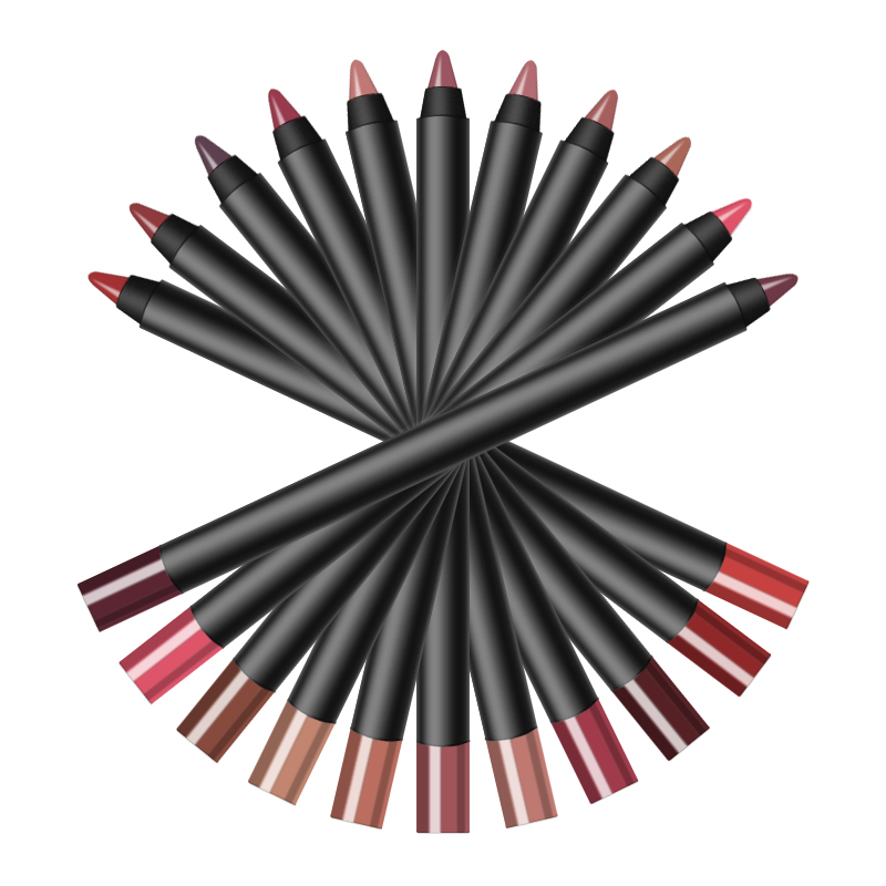 Private Label Custom Vegan Cruelty Free Creamy Dark Brown Nude Lip Liner