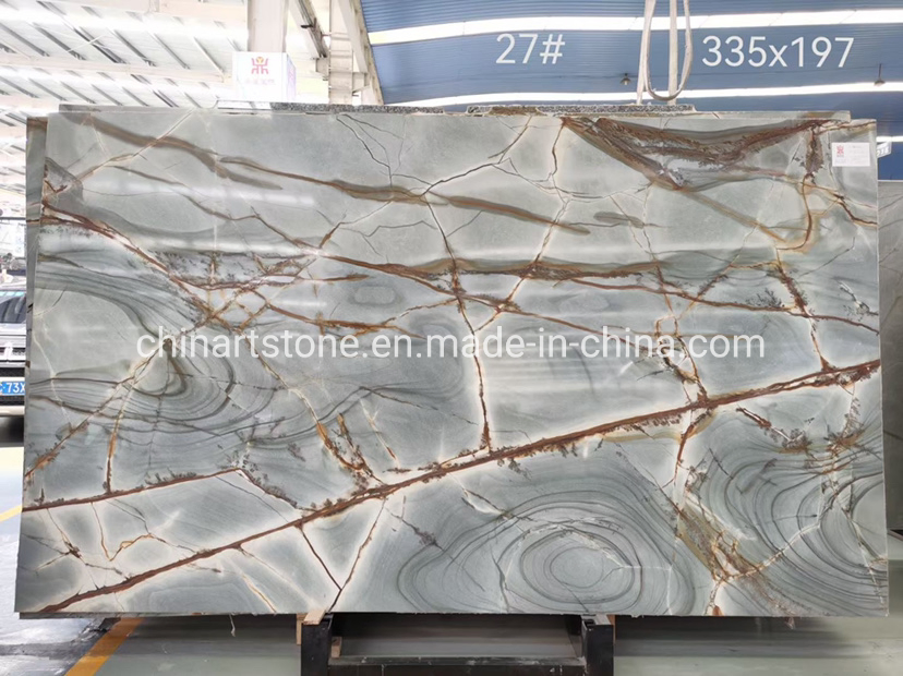 Luxury Stone Roma Blue Slab Tile Countertop