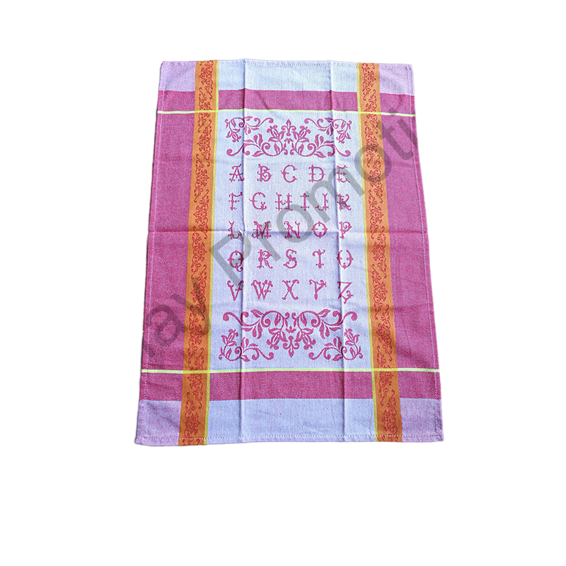 100% Cotton Green and Red Jacquard Lavender France Kitchen Towel Set of 2PCS