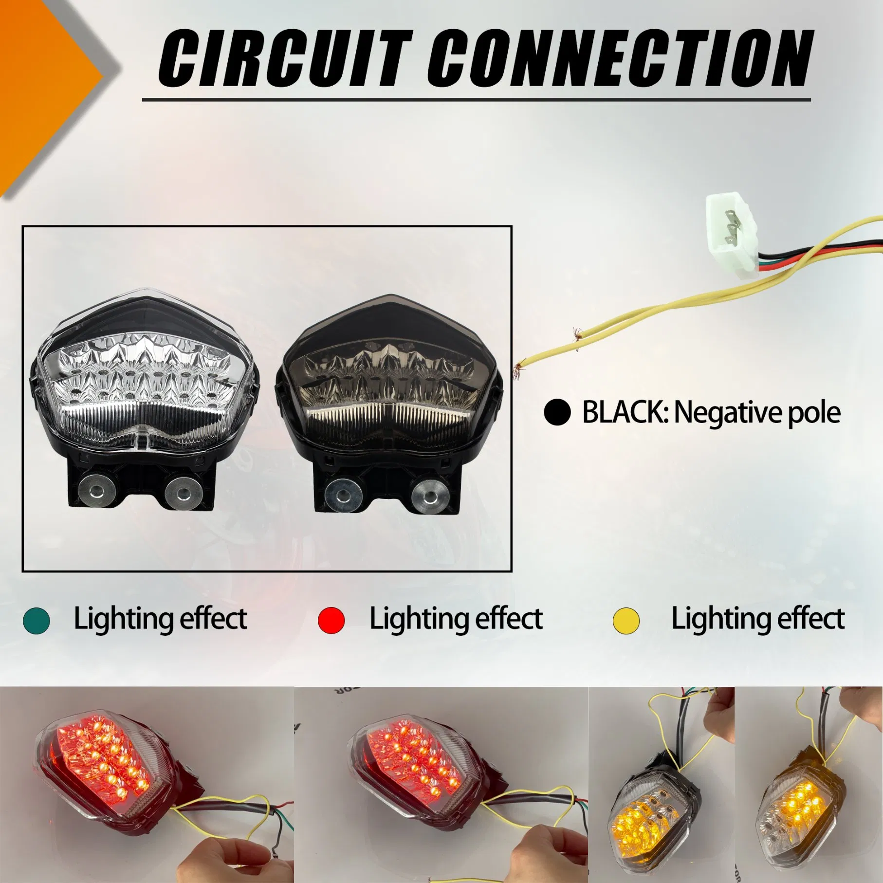 Интегрированный задний фонарь стоп-сигнала и поворотников для Kawasaki Ninja 250 (2008-2012)