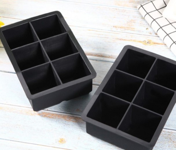 Silicone Black 6 Grid Silicone Ice Grid Ice Cube Mold